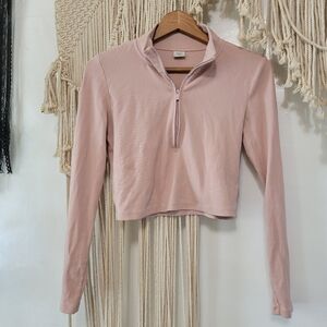 Aritzia Sunday Best Half-Zip Long Sleeve Top